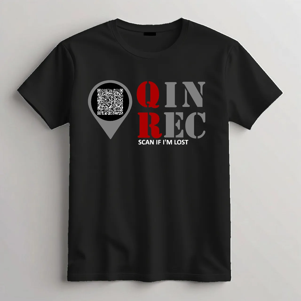 QinRec Adult Logo T-Shirt - Black